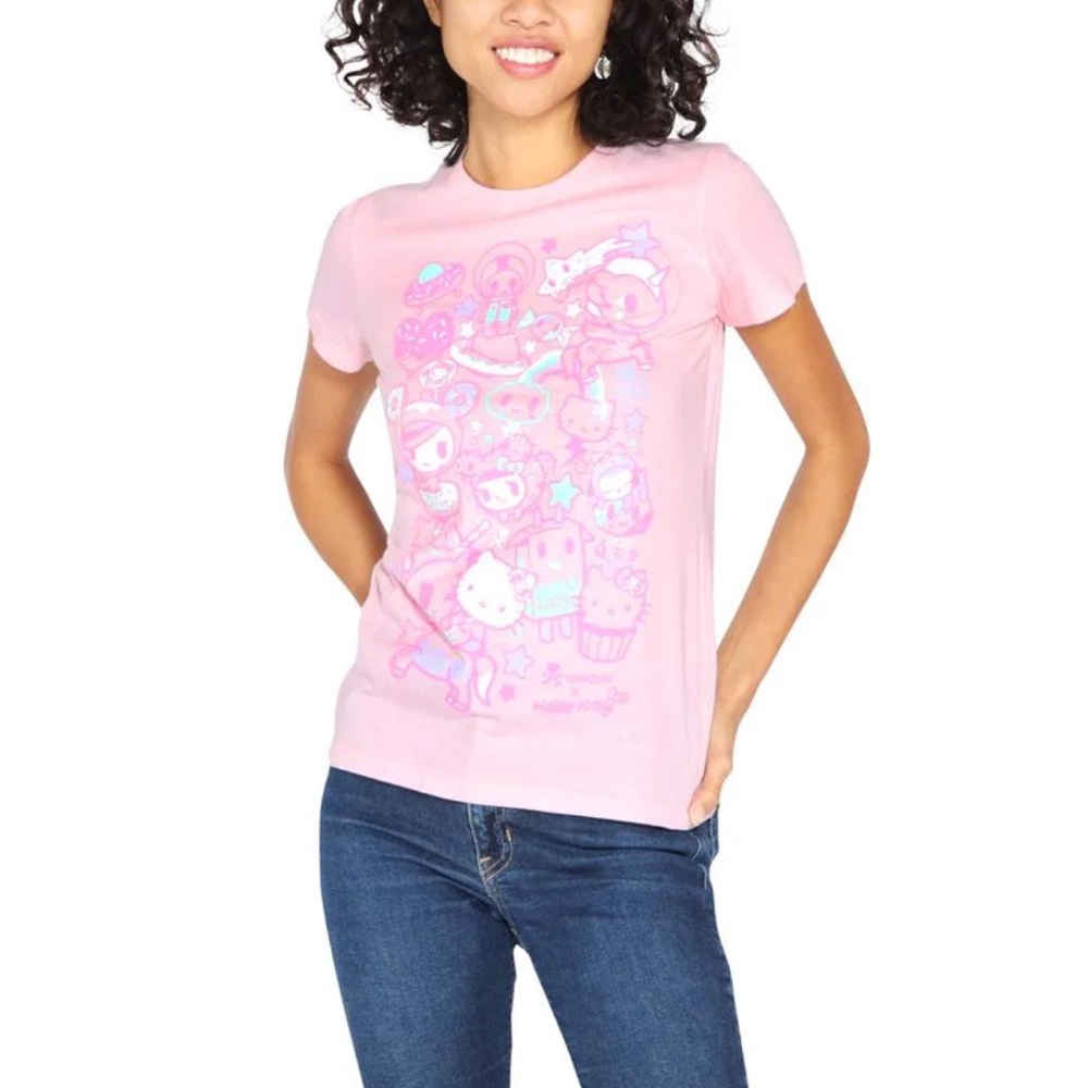Hello Kitty Pink Graphic Short Sleeve Tee